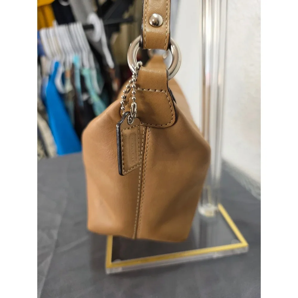 Vintage Coach Tan Leather Mini Hobo Baguette Bag Leatherware Est 1941 Y2K Pouch‎